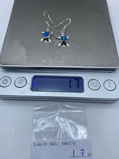 Aretes de Plata con Ópalo de Fuego Azul — Taxco 925 — foto 6