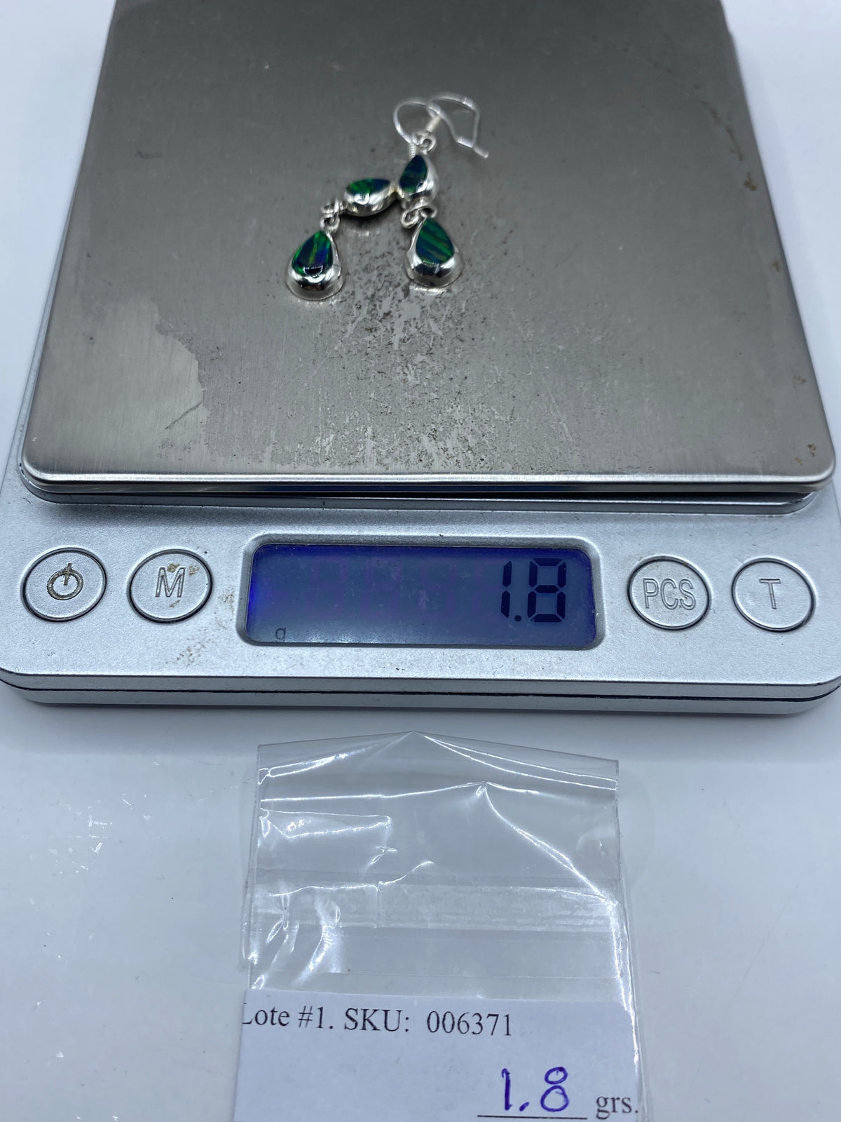 Aretes Plata con Ópalo de Fuego Verde — Taxco 925 — foto 6