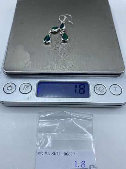Aretes Plata con Ópalo de Fuego Verde — Taxco 925 — foto 6