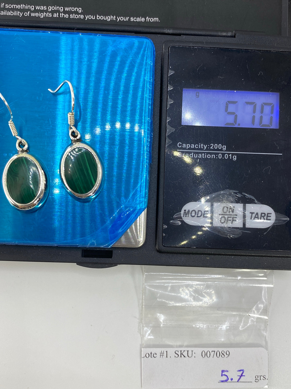 Aretes de Plata con Piedra Verde — Taxco 925 — foto 6