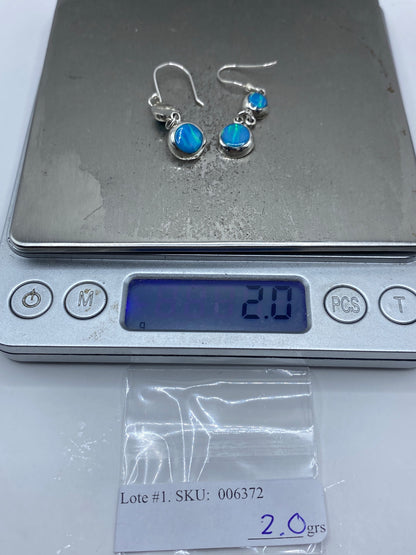Aretes de Plata Ópalo de Fuego Azul — Taxco 925 — foto 6