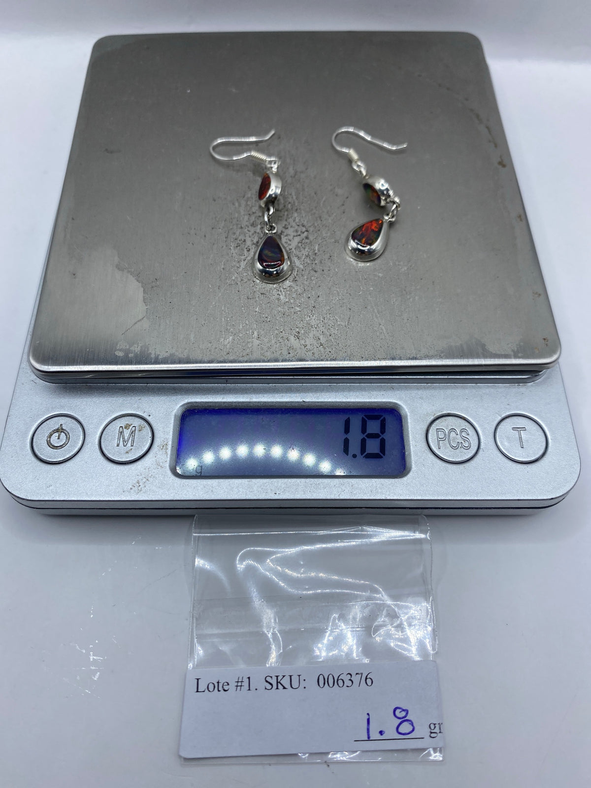 Aretes Plata Opalo de Fuego Multicolor — Taxco 925 — foto 6