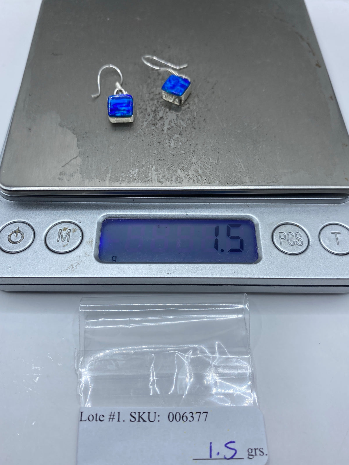 Aretes de Plata 950 Ópalo de Fuego Azul — Taxco — foto 6