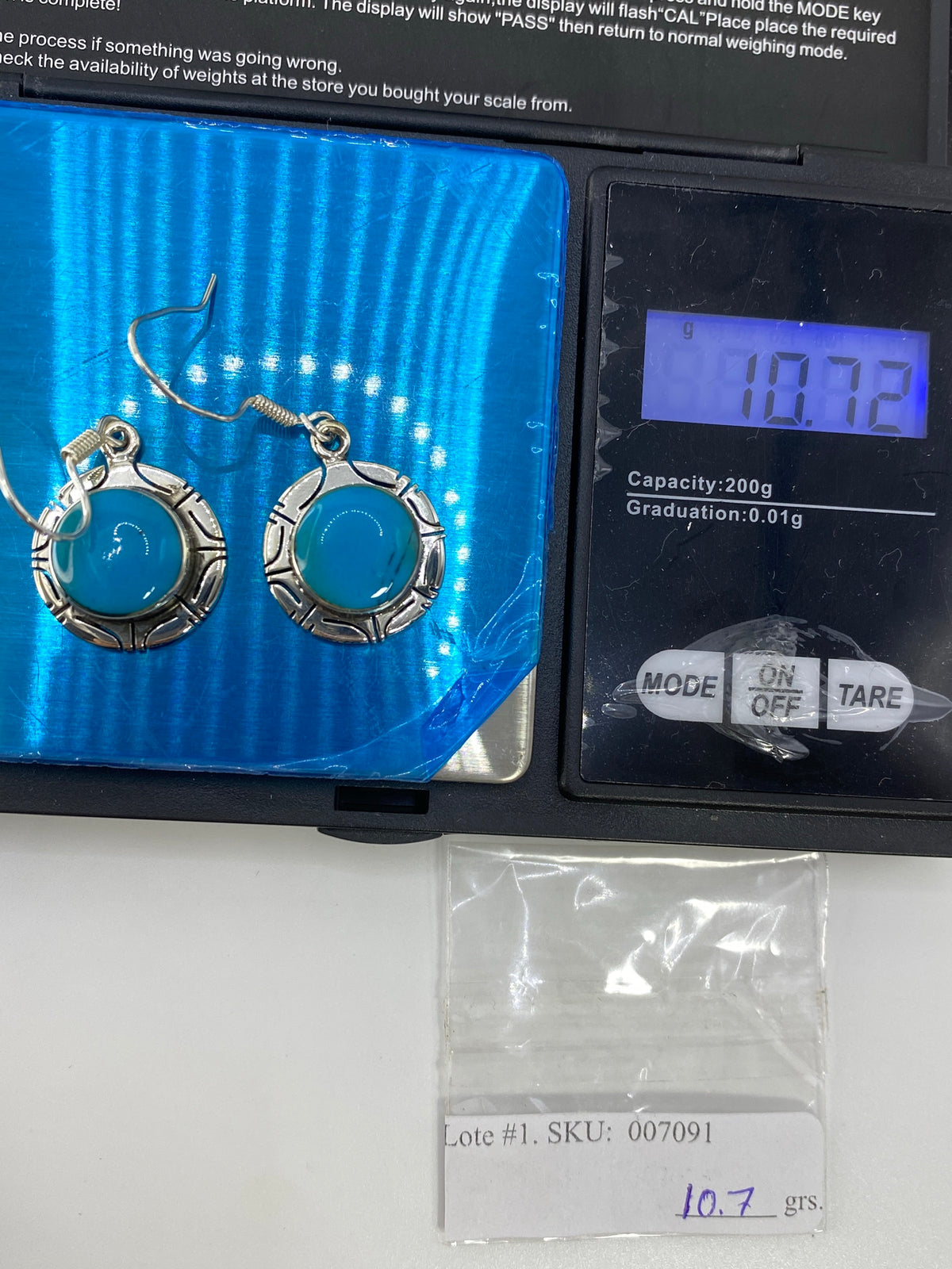 Aretes de Plata Turquesa Azul Cielo — Taxco 925 — foto 6