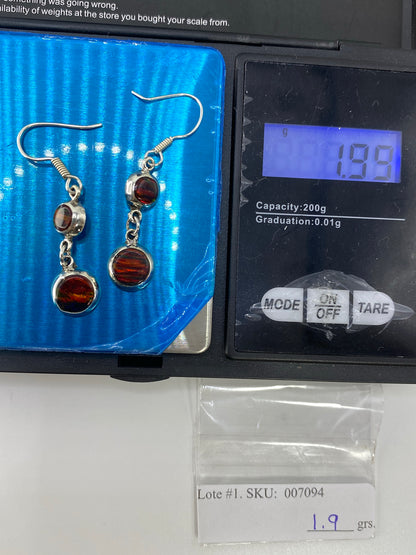 Aretes de Plata Ópalo de Fuego Rojo — Taxco 925 — foto 6