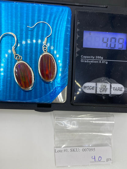 Aretes Plata 925 Ópalo de Fuego Multicolor — Taxco — foto 6