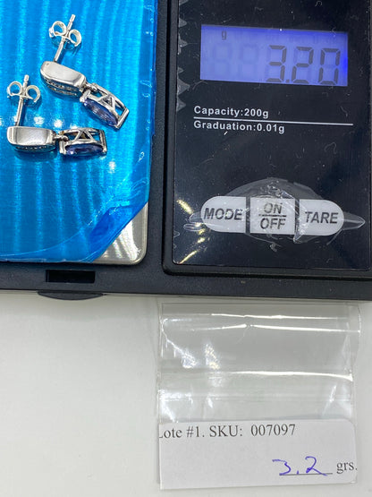 Aretes Plata Circonia Morada — Taxco 925 — foto 6