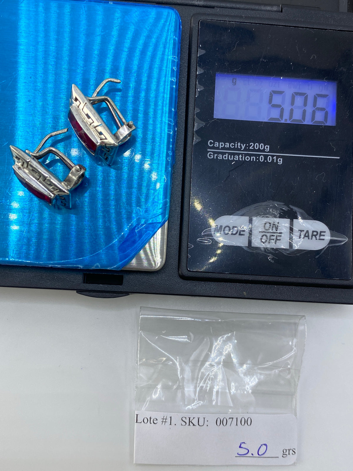 Aretes Plata Prehispánicos con Circonia Morada — Taxco — foto 6