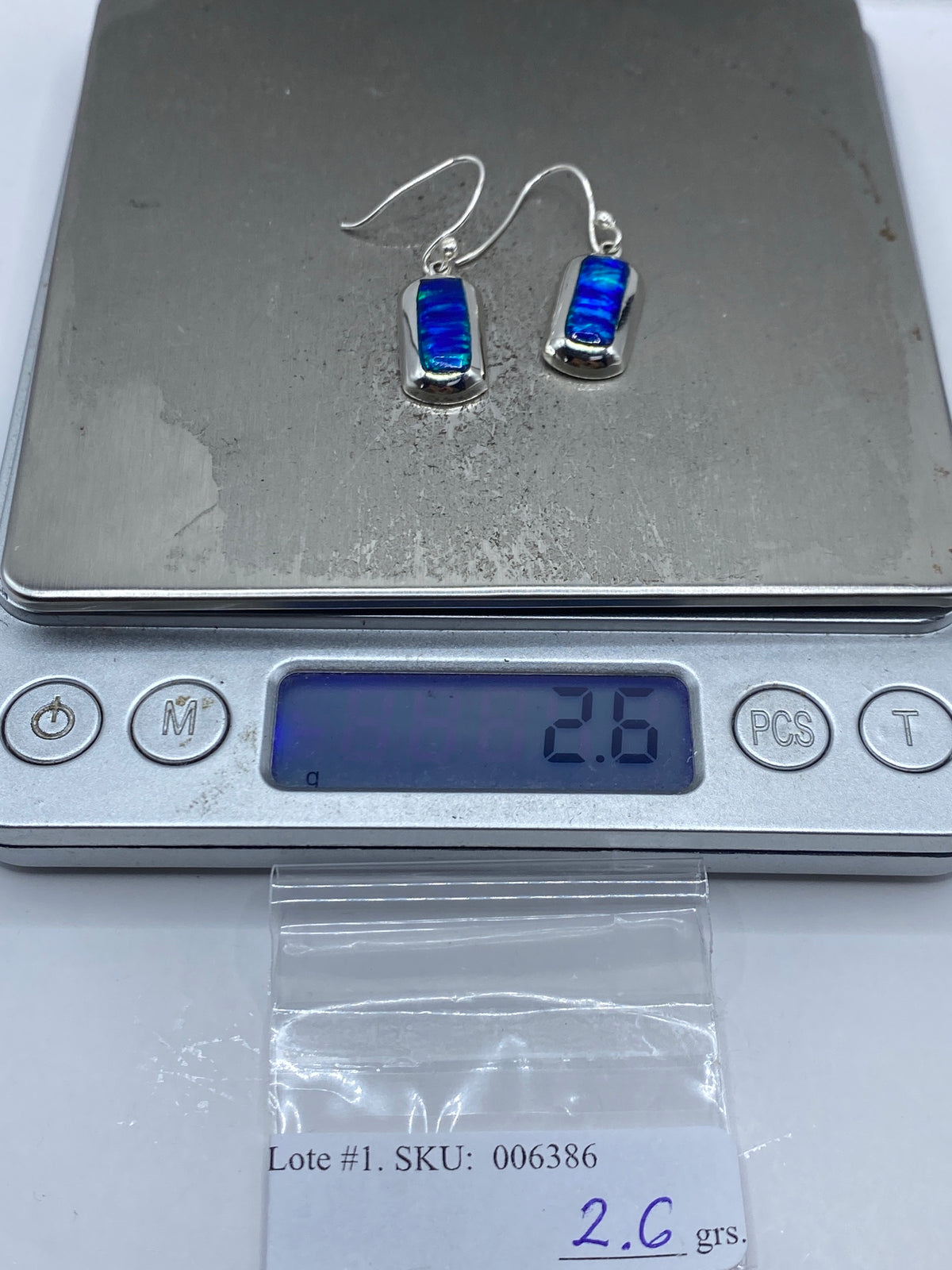 Aretes Plata Ópalo de Fuego Azul — Taxco 925 — foto 6