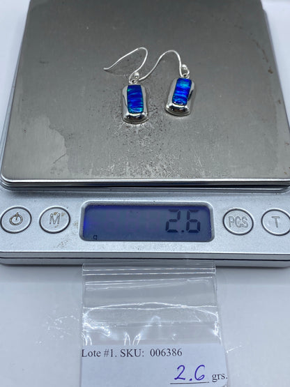 Aretes Plata Ópalo de Fuego Azul — Taxco 925 — foto 6