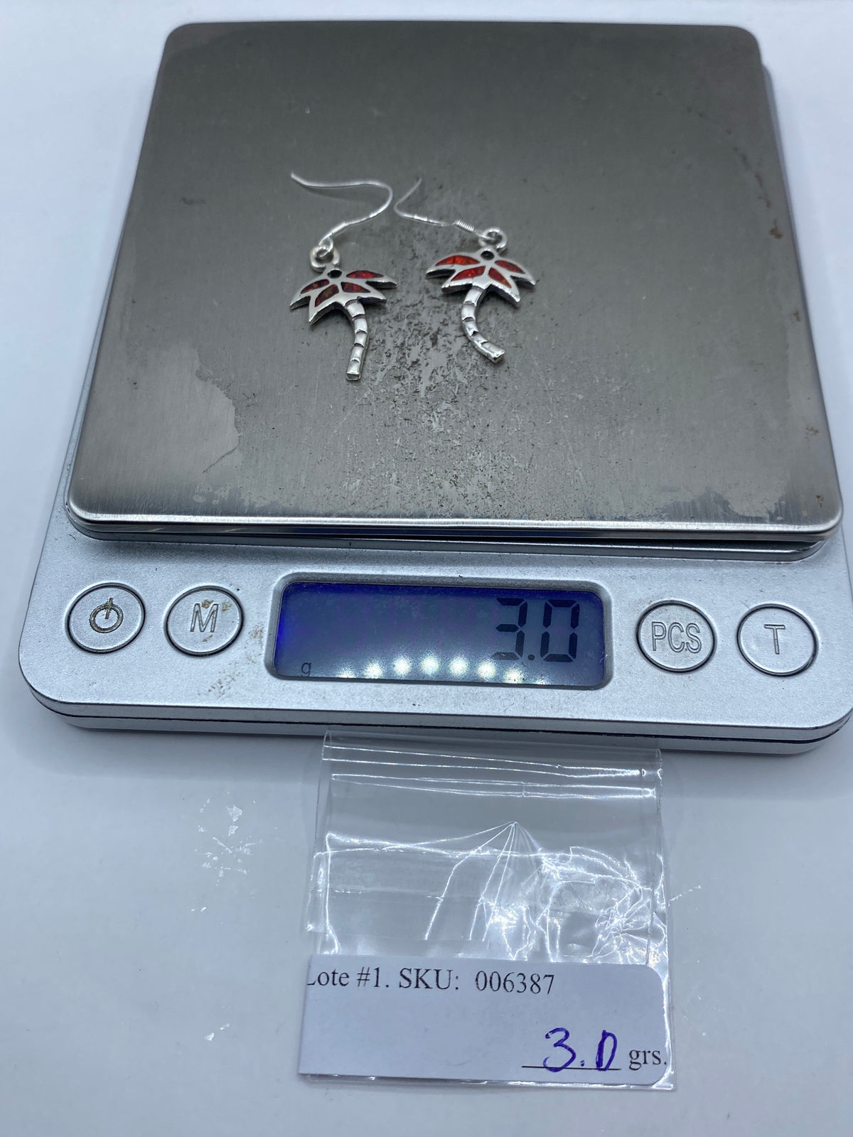 Aretes Palmera Ópalo de Fuego — Plata 950 Taxco — foto 6