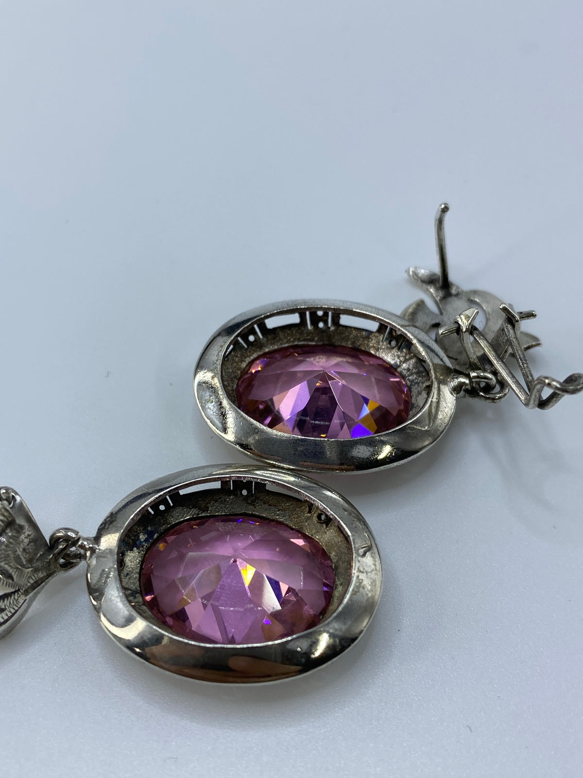 Aretes de Plata Circonia Rosa — Taxco 925 — foto 5