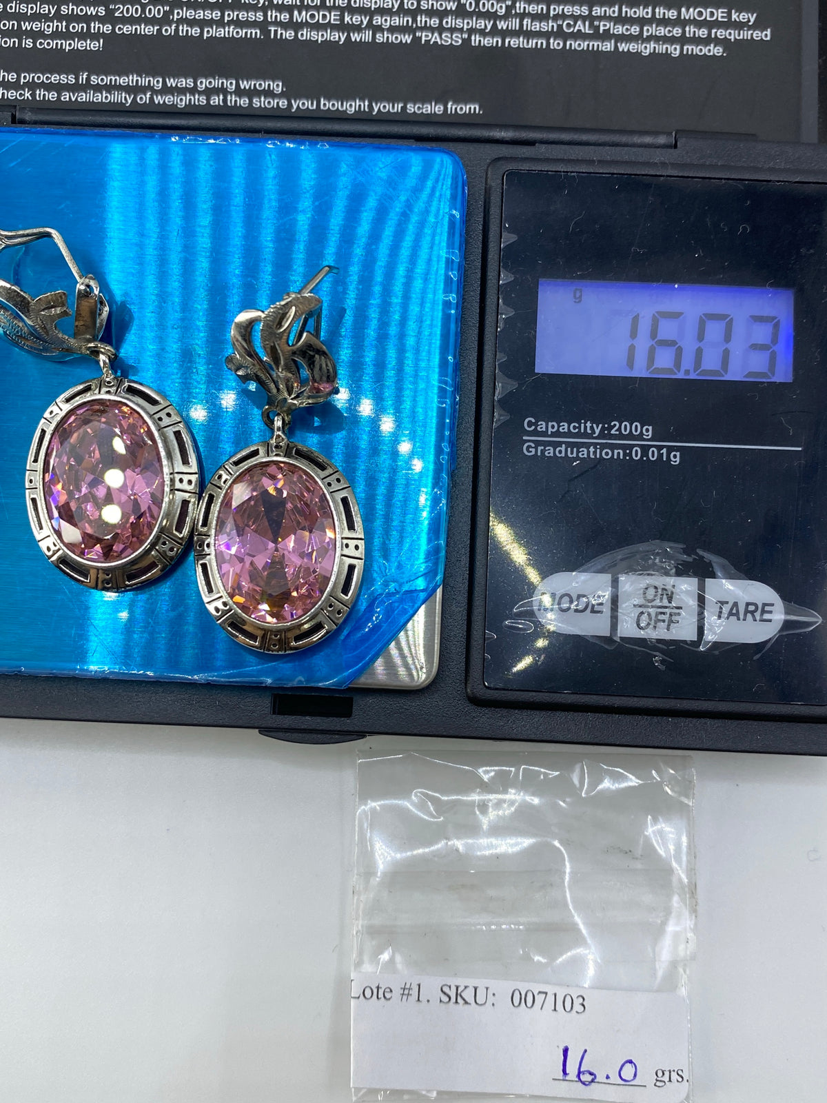 Aretes de Plata Circonia Rosa — Taxco 925 — foto 6