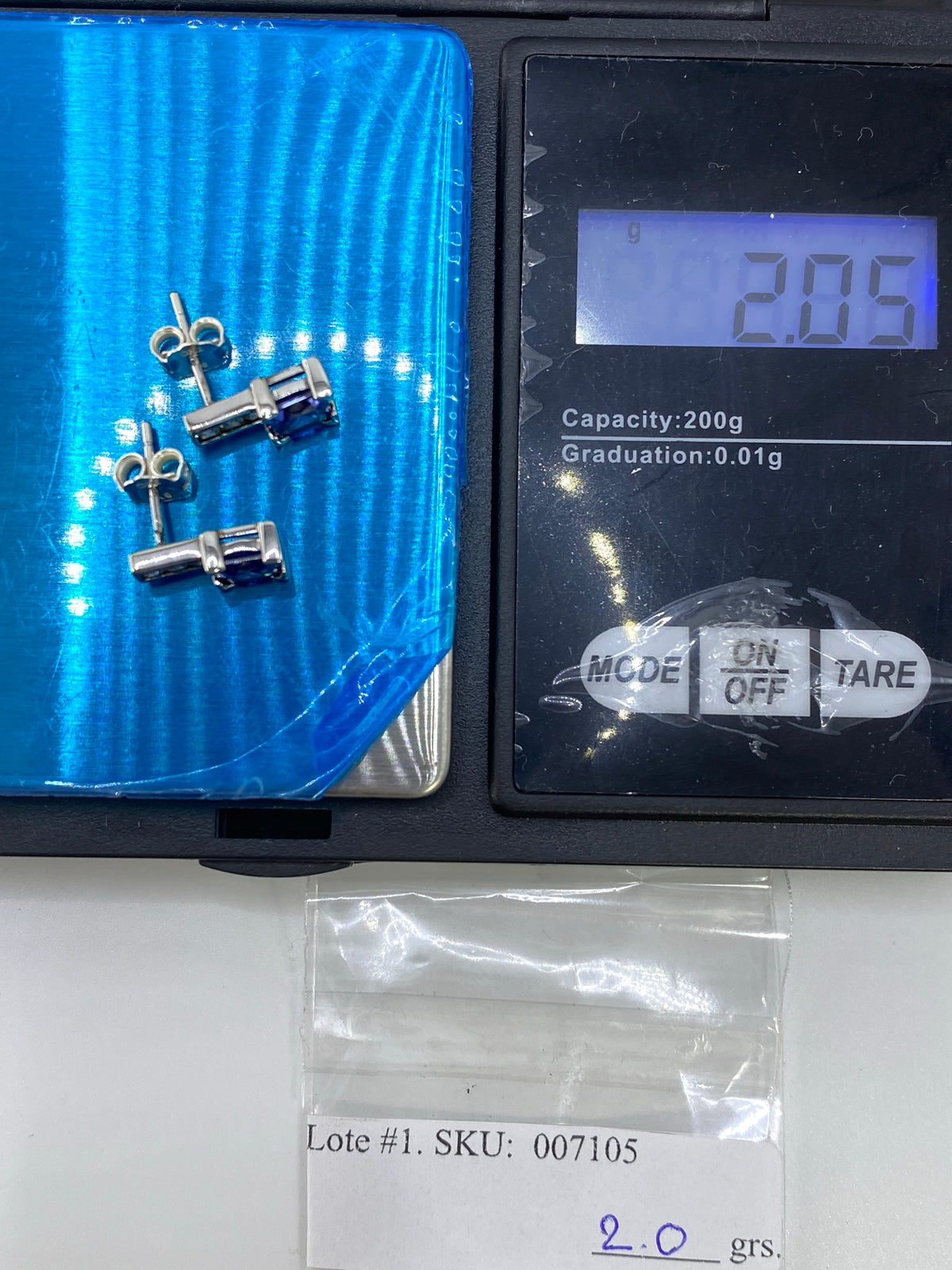 Aretes de Plata con Circonia Azul — Taxco 925 — foto 6