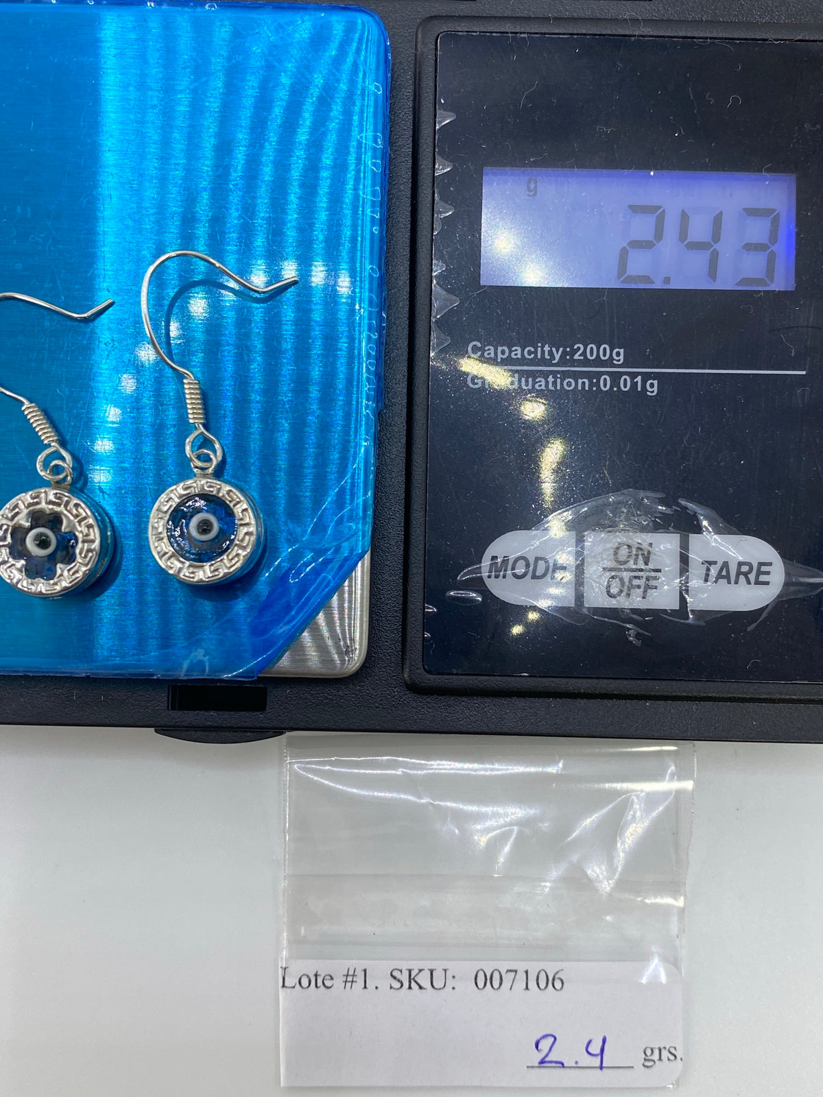 Aretes Plata 925 con Piedra Azul — Taxco — foto 6