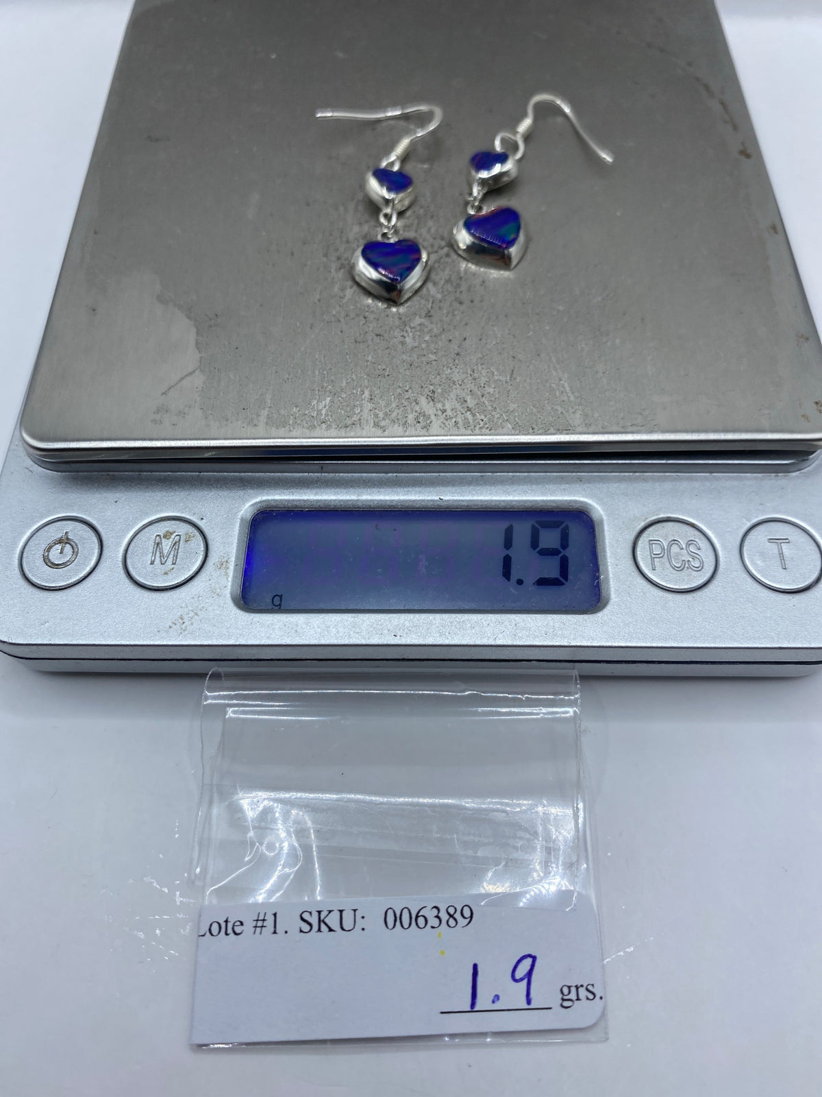 Aretes de Plata con Ópalo de Fuego Azul — Taxco 925 — foto 6