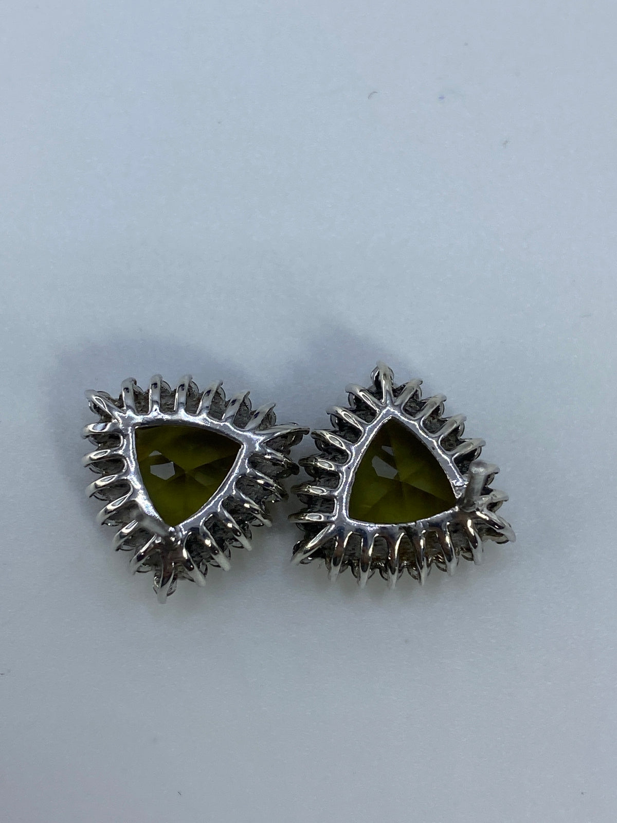Aretes de Plata con Circonia Verde Olivo — Taxco — foto 5