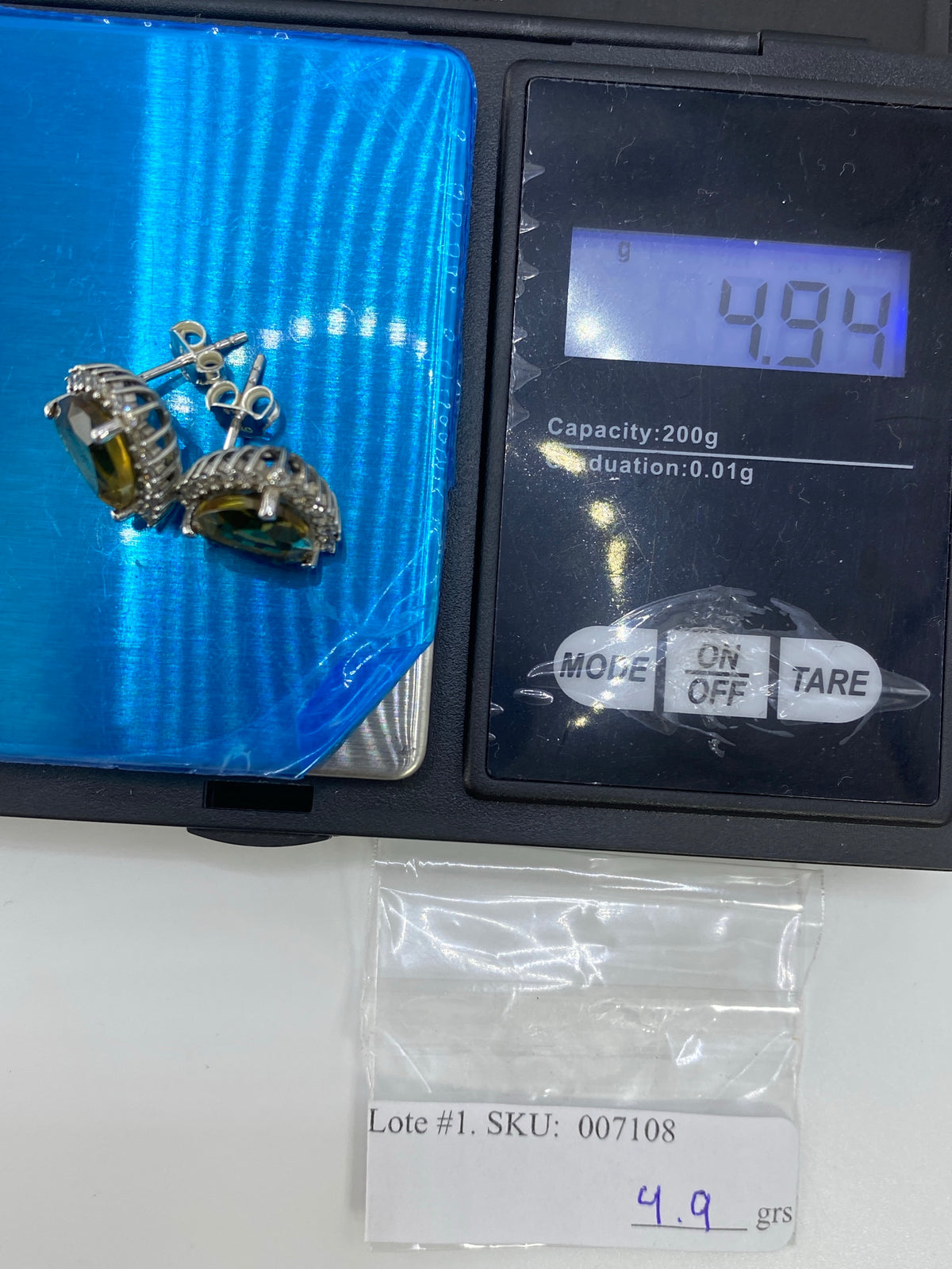 Aretes de Plata con Circonia Verde Olivo — Taxco — foto 6