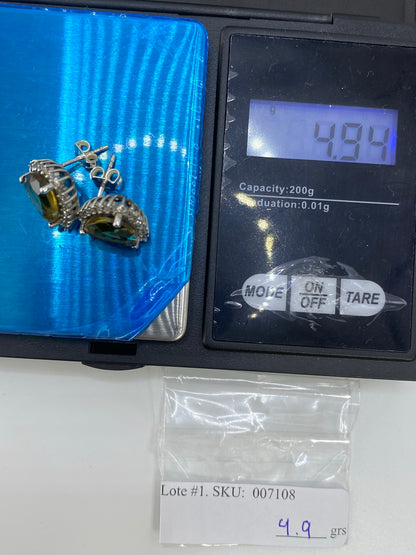 Aretes de Plata con Circonia Verde Olivo — Taxco — foto 6