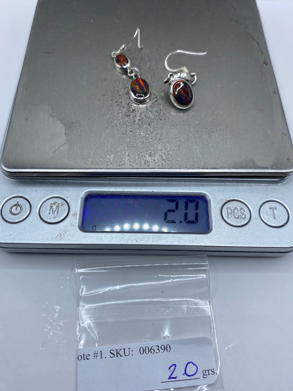 Aretes de Plata con Ópalo de Fuego — Taxco 925 — foto 6