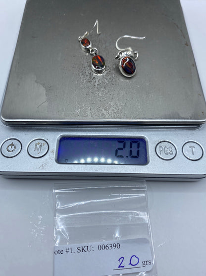 Aretes de Plata con Ópalo de Fuego — Taxco 925 — foto 6