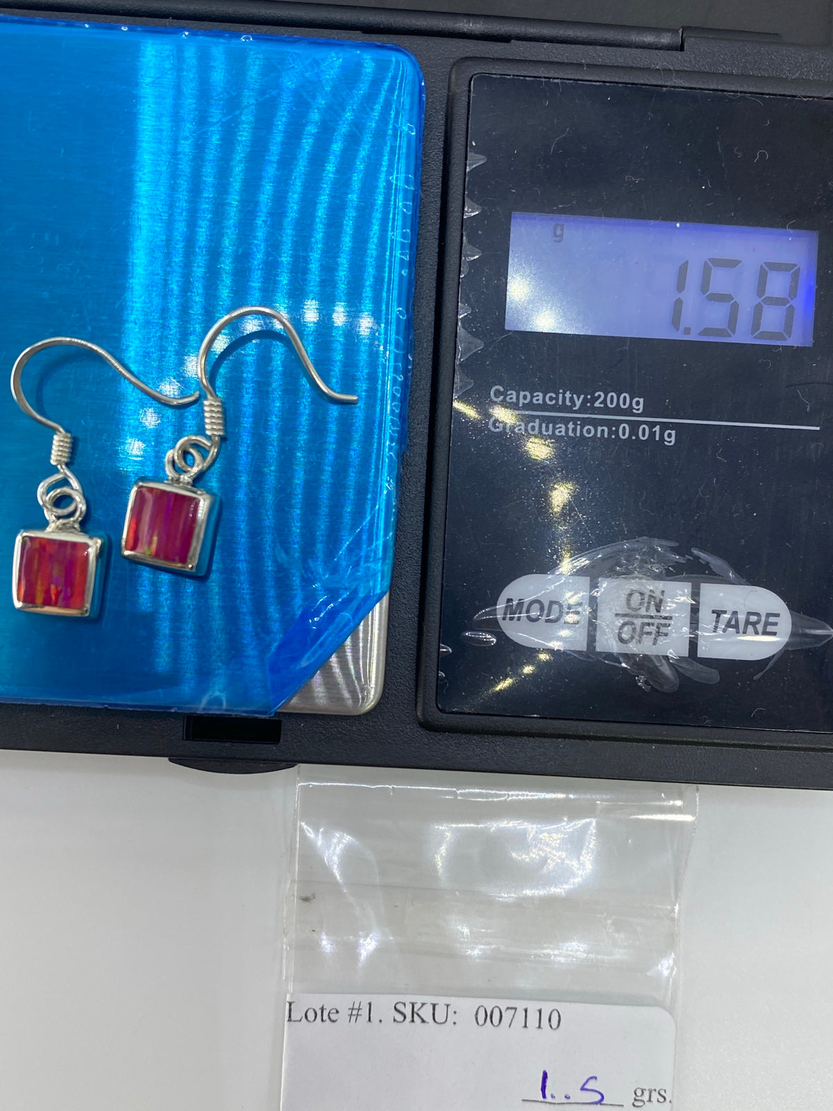 Aretes de Plata con Ópalo de Fuego Rosa — Taxco 925 — foto 6