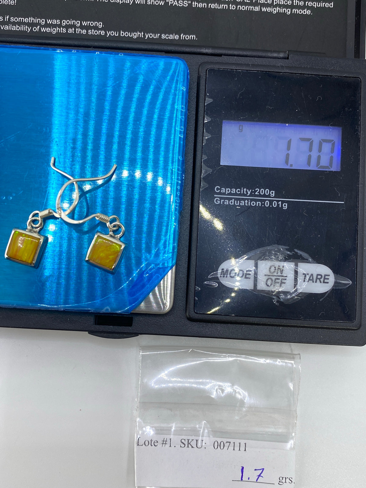 Aretes Plata Opalo de Fuego Amarillo — Taxco 925 — foto 6