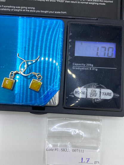 Aretes Plata Opalo de Fuego Amarillo — Taxco 925 — foto 6