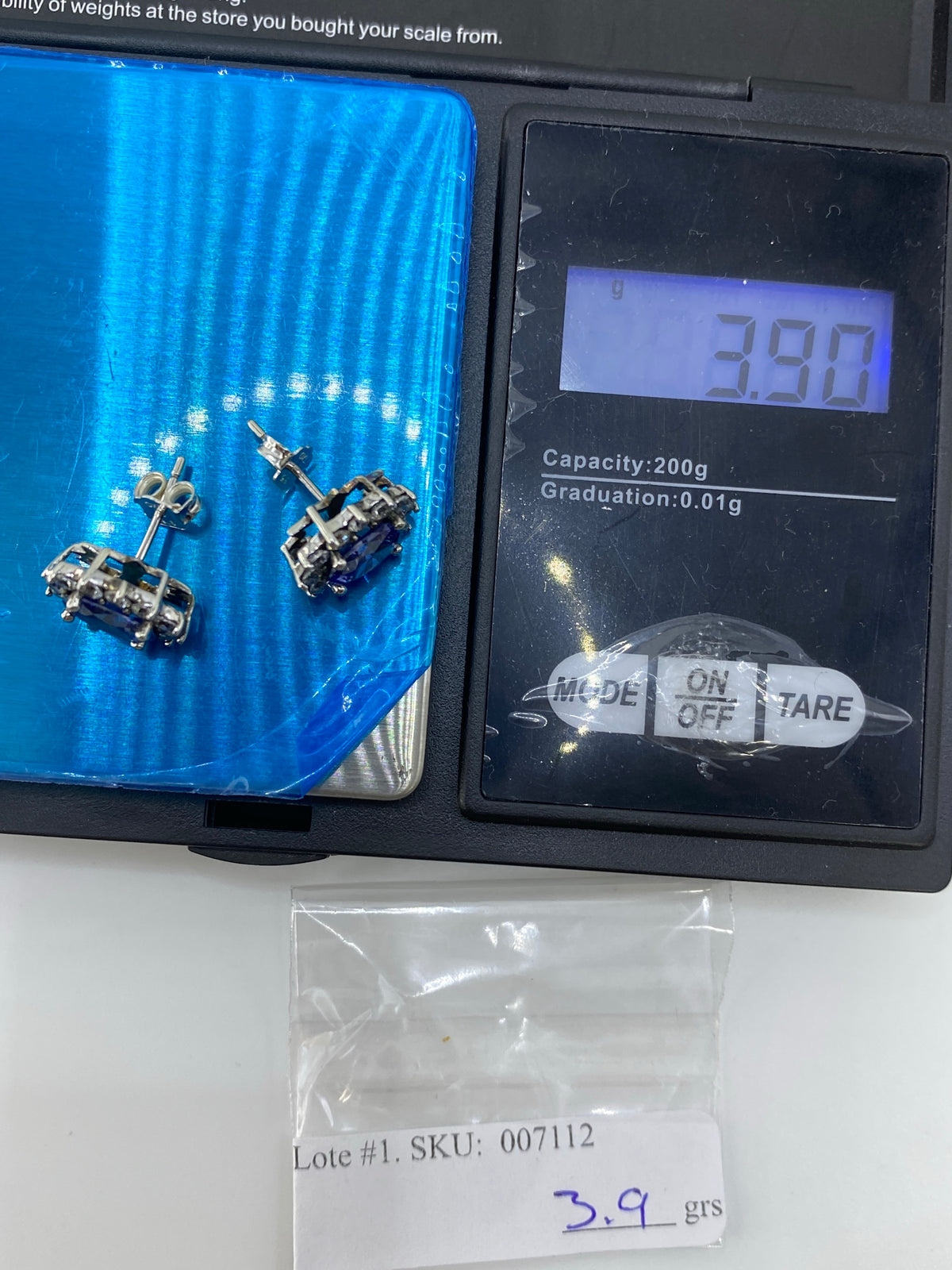 Aretes de Plata con Circonia Azul — Taxco 925 — foto 6