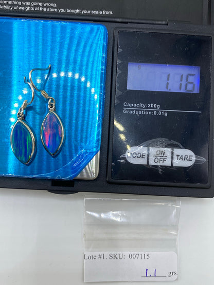 Aretes Plata Ópalo de Fuego Multicolor — Taxco 925 — foto 6