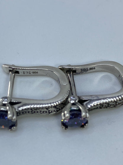 Aretes de Plata con Circonia Azul — Taxco 925 — foto 5