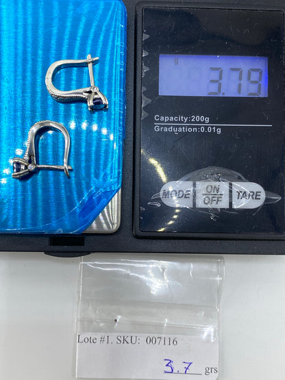 Aretes de Plata con Circonia Azul — Taxco 925 — foto 6