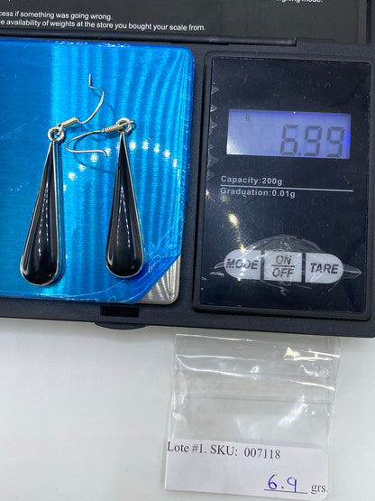 Aretes de Plata con Onix Negro — Taxco 925 — foto 6
