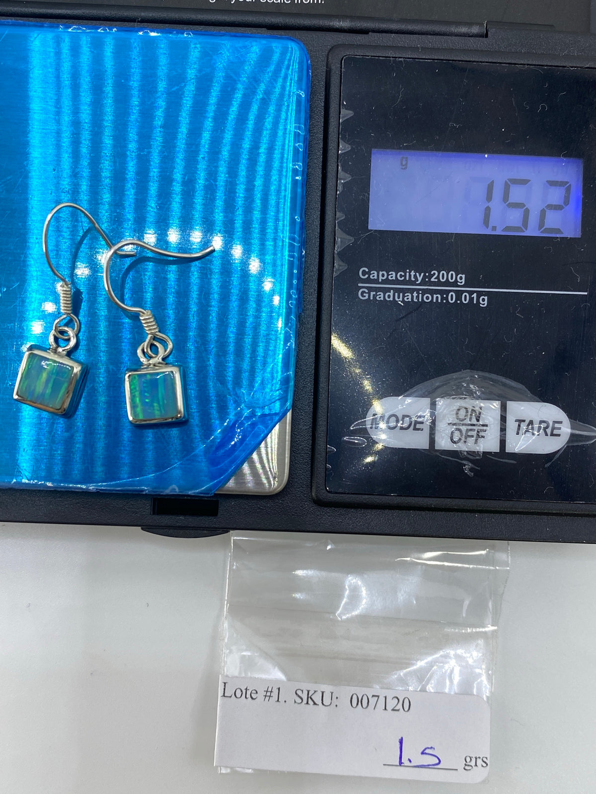 Aretes de Plata con Ópalo de Fuego — Taxco 925 — foto 6