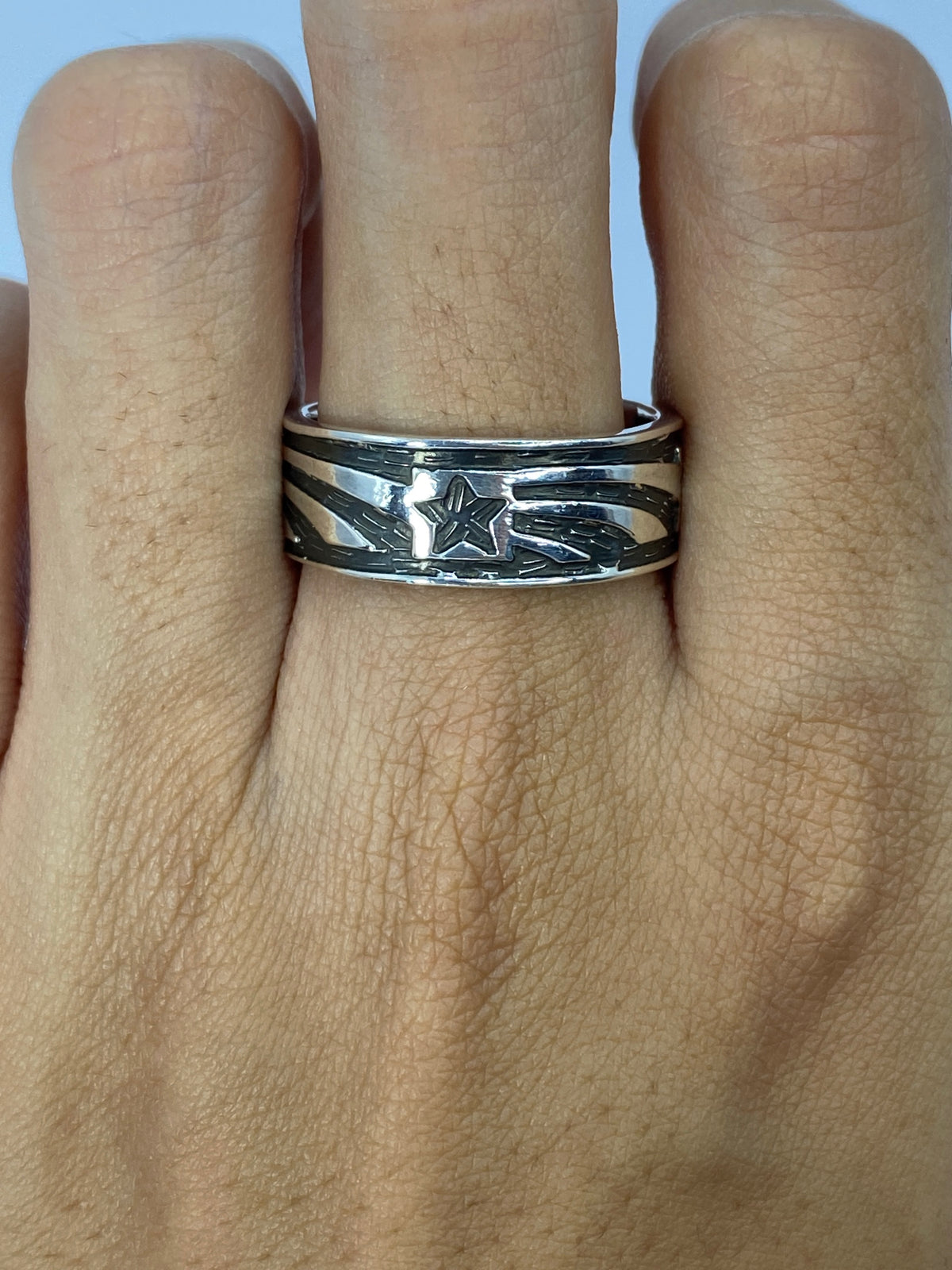 Anillo de Plata Repujado Estrella — Taxco 925 — foto 5