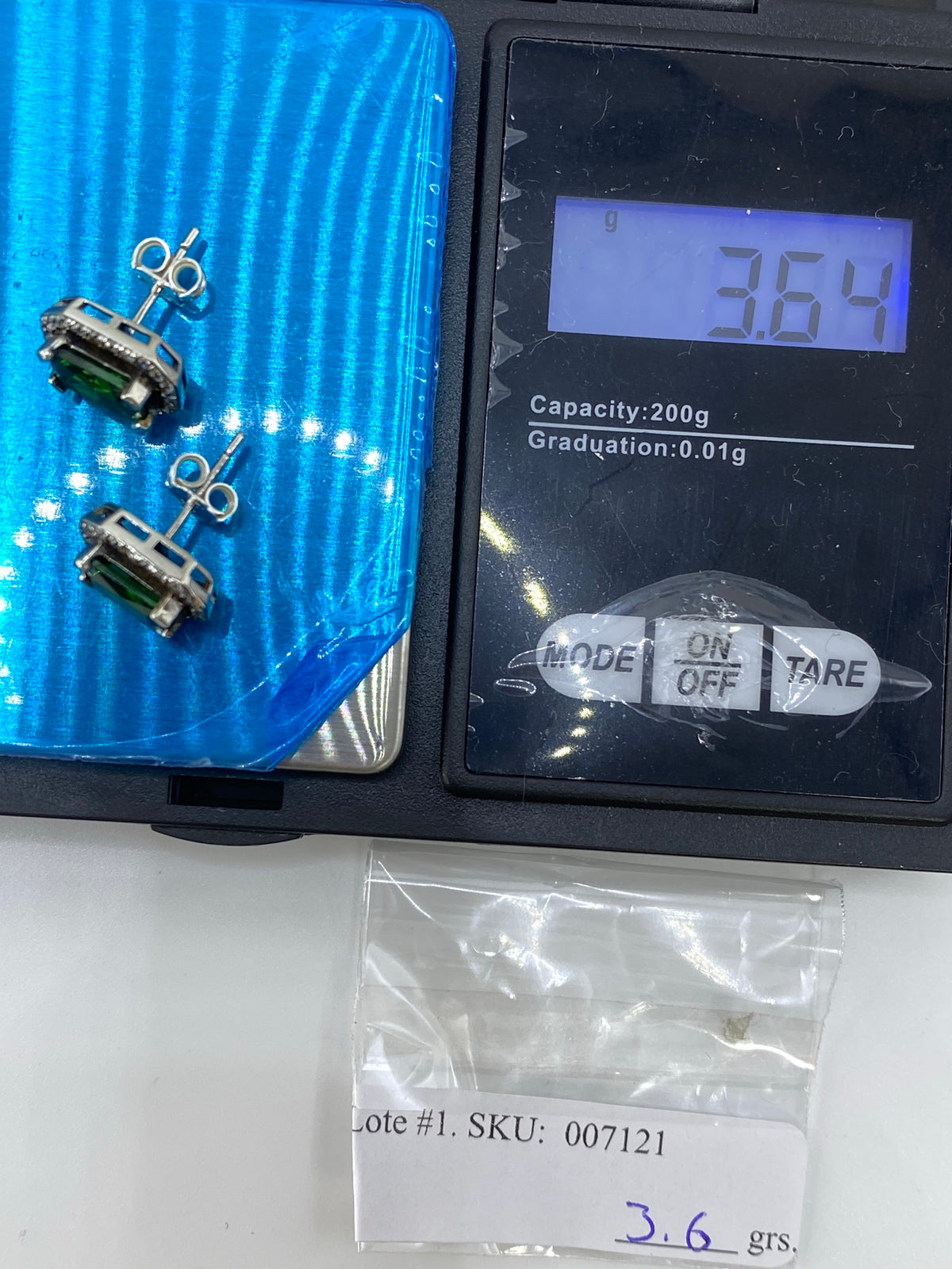 Aretes de Plata con Circonia Verde — Taxco 925 — foto 6