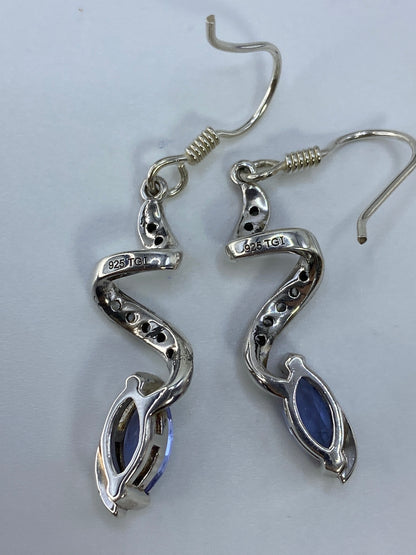 Aretes Plata Circonia Azul Serpentine — Taxco 925 — foto 5