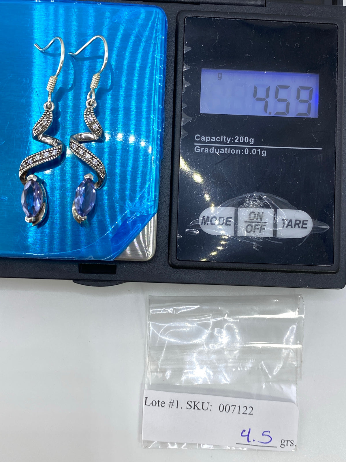 Aretes Plata Circonia Azul Serpentine — Taxco 925 — foto 6