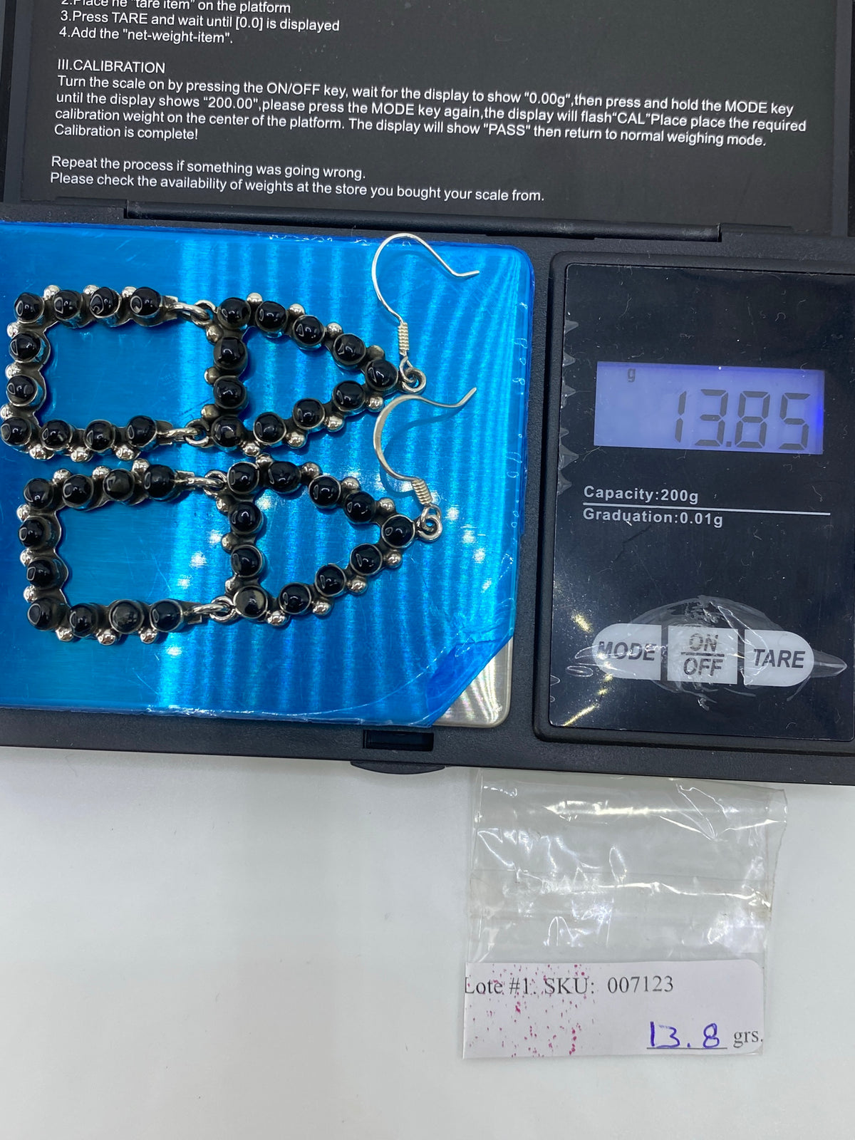 Aretes Largos de Plata con Onix — Taxco 925 — foto 6