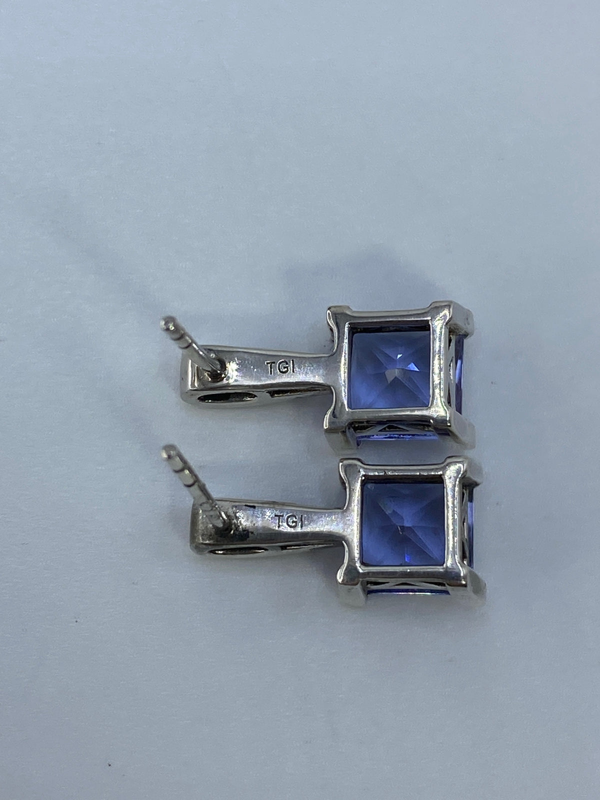 Aretes Plata Circonia Morada Cuadrados — Taxco 925 — foto 5