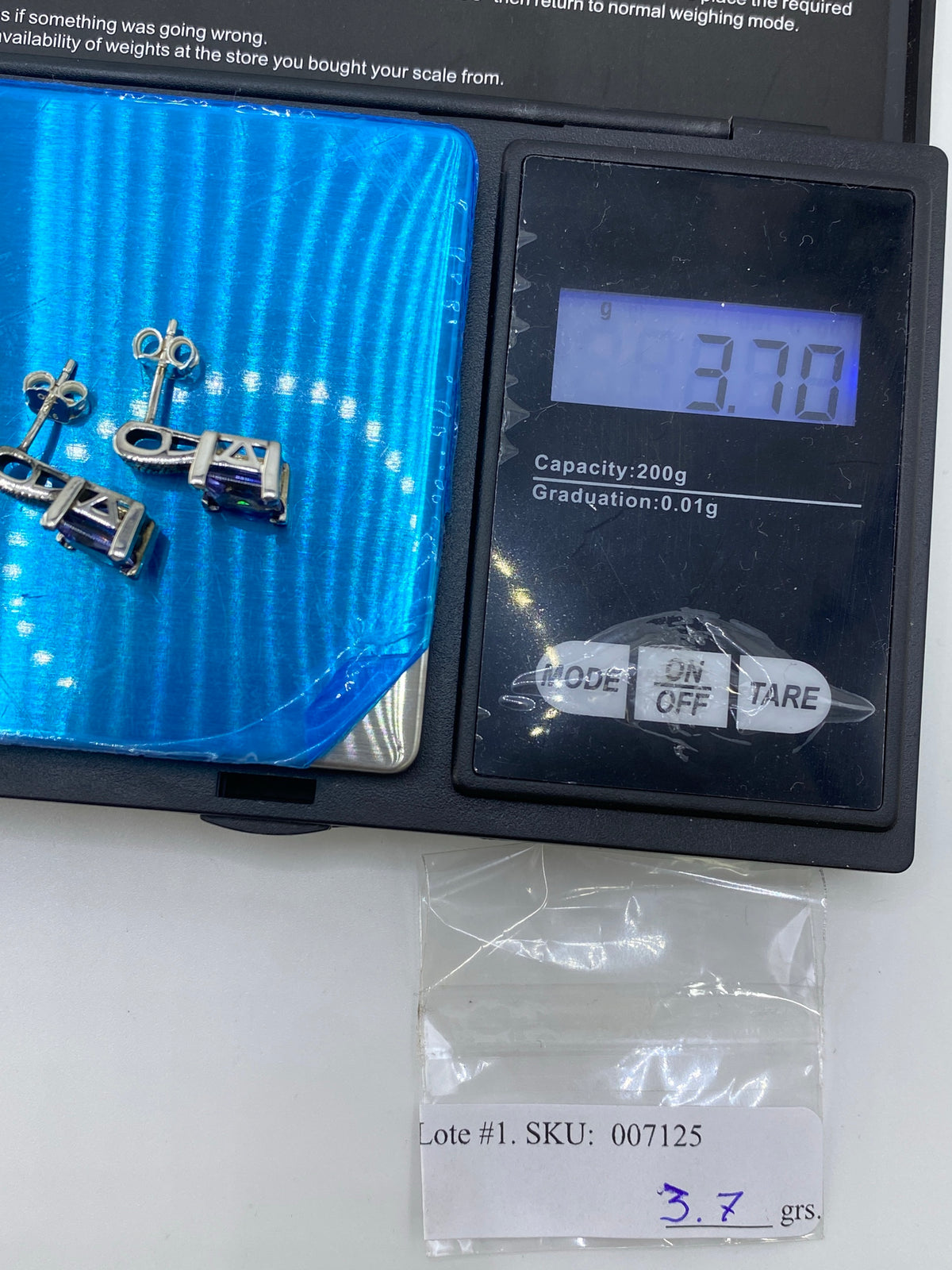 Aretes Plata Circonia Morada Cuadrados — Taxco 925 — foto 6