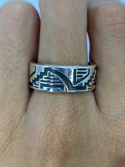 Anillo de Plata Repujado Geométrico — Taxco 925 — foto 5