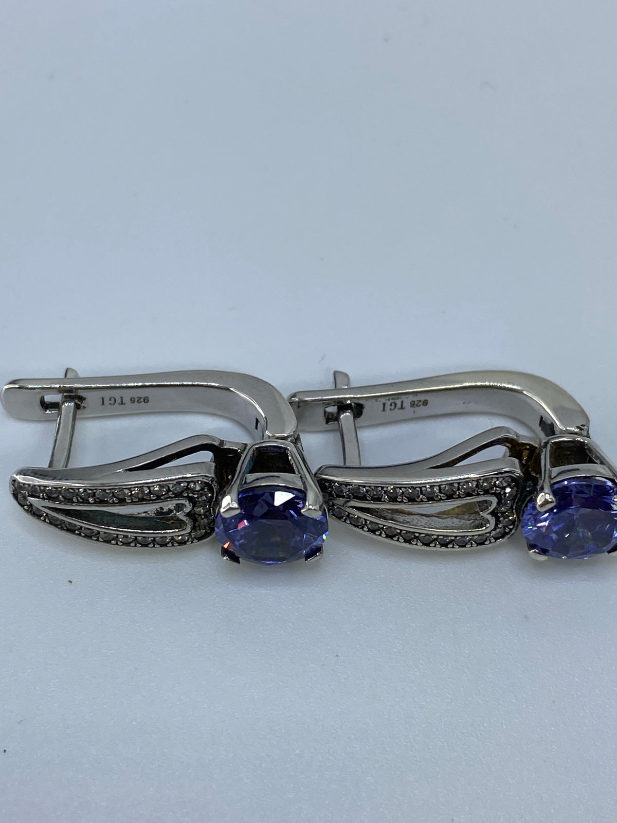 Aretes de Plata Circonia Morada — Taxco 925 — foto 5