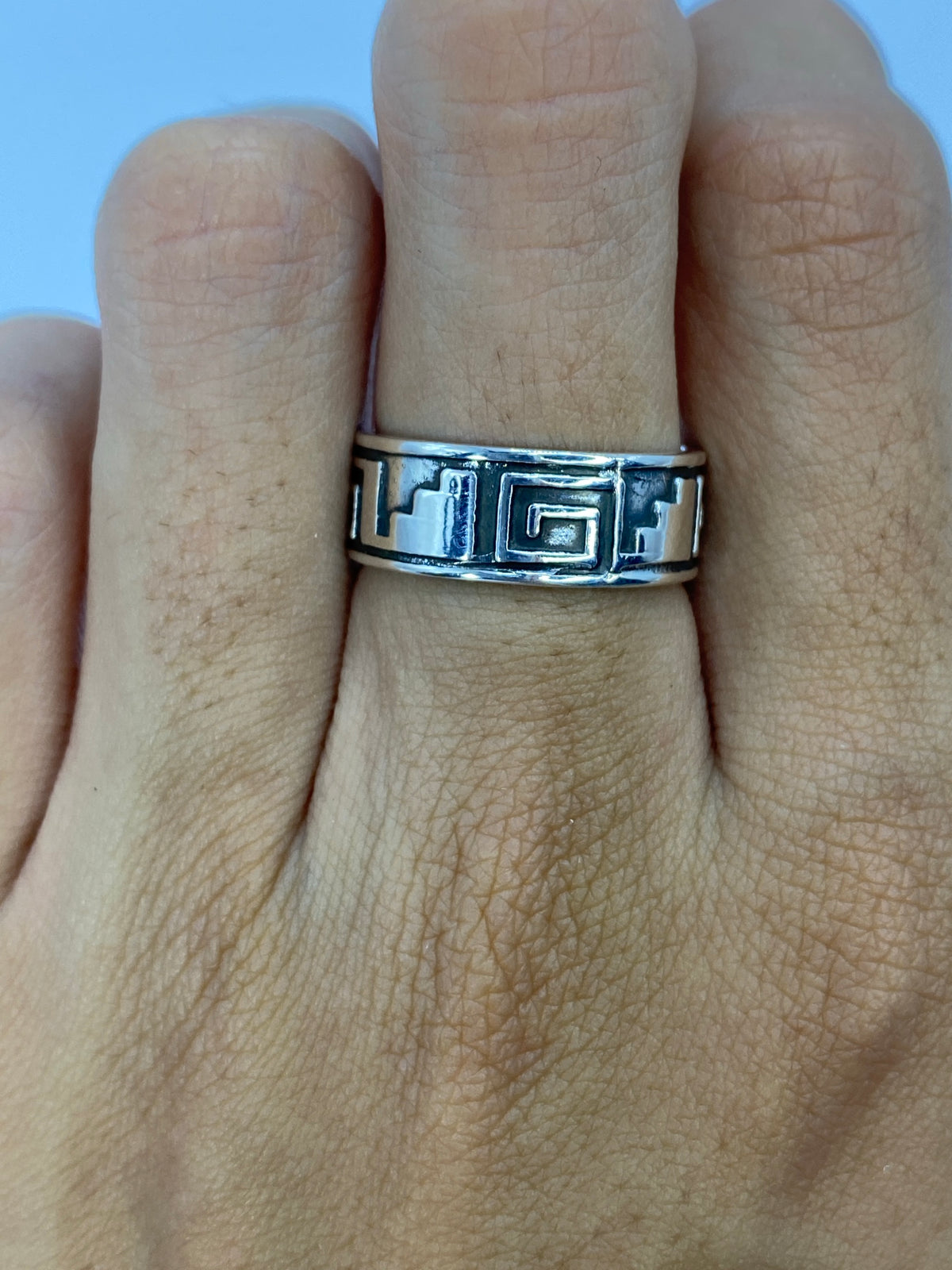 Anillo de Plata Repujado Grecas — Taxco 925 — foto 5