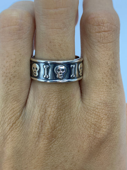 Anillo Repujado Calavera — Plata 925 Taxco — foto 5