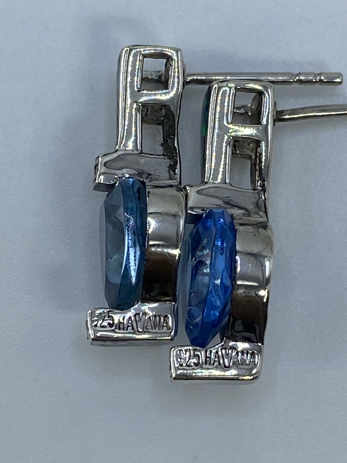 Aretes Plata Circonia Azul 2 cm — Taxco 925 — foto 5