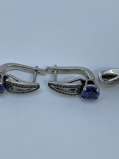 Aretes de Plata con Circonia Azul — Taxco 925 — foto 5