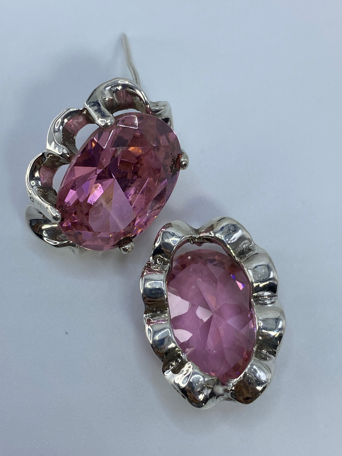 Aretes de Plata Circonia Rosa — Taxco 925 — foto 5