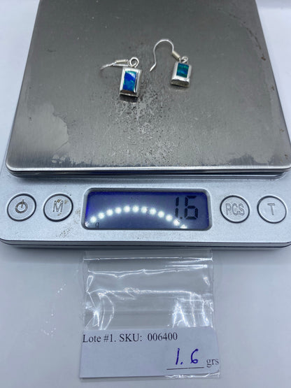Aretes de Plata Ópalo de Fuego Azul — Taxco 925 — foto 6