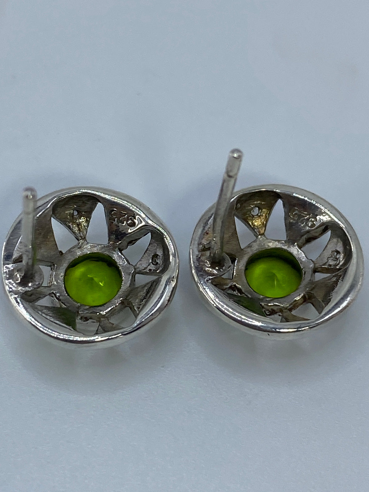 Aretes Plata Circonia Verde Olivo — Art-Déco Taxco — foto 5